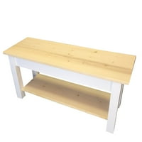 Jarrard Wood Bench с рафт, Основни материали Детайли: Pine ,: 42 '' W 12 '' D