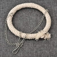 Бяла памучна люлка с въже, устойчива на износване на конопено въже за играчка за папагал, лесна инсталация -