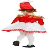 Облечете се американски барабан Основен костюм за момичета - маршируваща група униформа за деца червено