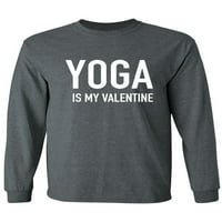 Йога е моята тениска за възрастни валентинки с дълъг ръкав
