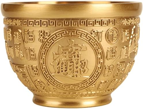 OUNONA Купа Съкровища на Фън Шуй: Китайска Купата на Пари на Късмета си, Латунная Купа Рог на Изобилието, Купа Съкровища