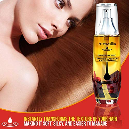 Комплект за грижа за косата с Аргановым масло Arvazallia Premium, Незаличими Маска и Хидратиращ балсам-спрей за професионално Овлажняване и възстановяване на суха или Изто