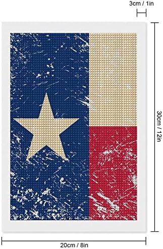 Флаг на щата Тексас Декоративни Набори За Диамант Живопис Забавни 5D направи си САМ Пълна Тренировка Диамантени Точки Картини Начало Декор 8 x12