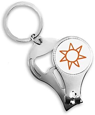 Ръчно Рисувани Оранжевото Слънце Времето Ножица За Нокти Халка Ключодържател Отварачка за Бутилки Машина За Рязане