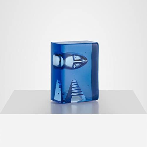 Скулптура от стъклени блокове Kosta Boda Azur Stairs, На 5.9 X 4,4X 2.5, синьо