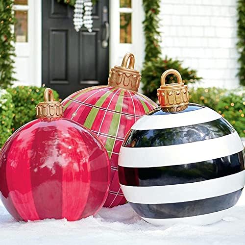 Гигантски Коледен Надуваем Балон от PVC, Украсени с 23,6 инчови Надуваеми Коледни Топки, Украса за Рожден надуваеми Топки