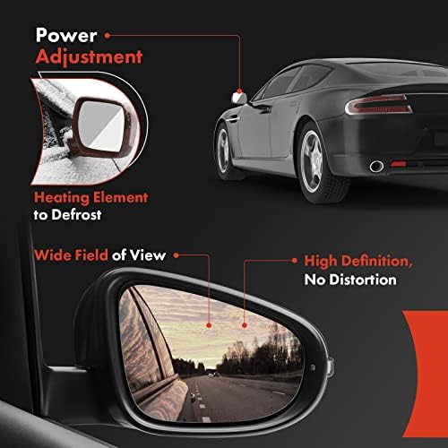 Пътникът клас А-Премиум Странично Врати Огледало с електрически люк - Съвместимост с Toyota Camry 2018-2022 - Външно огледало
