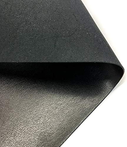 Истинска естествена черна телешка кожа: дебела кожени листове от телешка кожа, черни на цвят за извършване на работи и албуми (черен, отгледа 10х10 инча /25x25 см)
