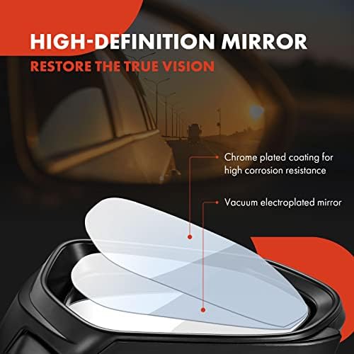 Огледало за обратно виждане от страна на водача на премиум-клас с електрически люк - е Съвместимо с Toyota Camry 2015 2017 - Външно огледало за обратно виждане черен цвят с ръч