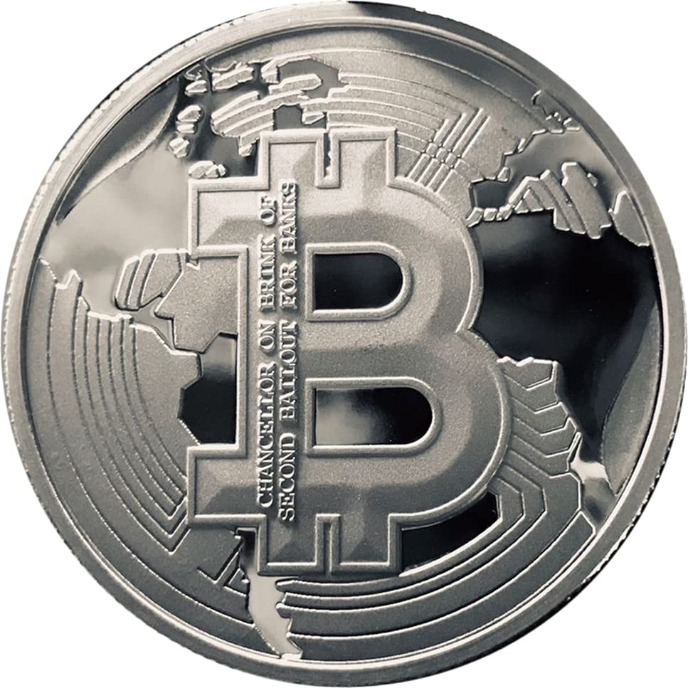 2022 DE Модерна Възпоменателна монета PowerCoin New Lydian Coin, поддържана настаняване на кратко разстояние Биткоином, една Сребърна монета с тегло 1 Унция 0,2 Mbtc 2022 Proof