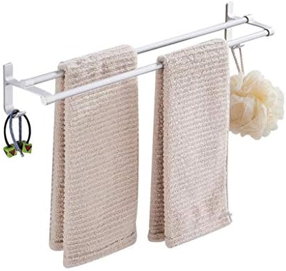 Двойна закачалка за кърпи LYMJJ, Държач за топъл кърпи за баня и кърпи за ръце, монтиране на стена (Размер: 60 см)