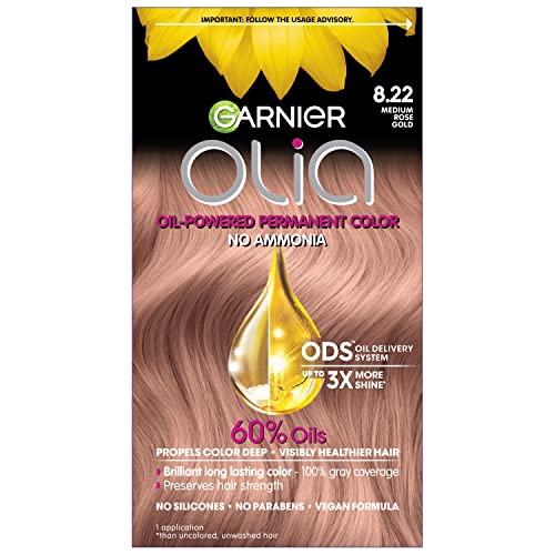 Перманентная боя за коса Garnier Color Hair Abdullah Brilliant Color Без амоняк, Наситени с маслени бои, 8,22 розово злато със средна плътност, 2 порции (Опаковка може да варира)