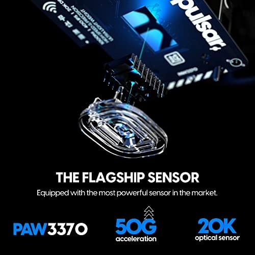 Pulsar Gaming Gears - Xlite V2 Retro Edition Безжична сверхлегкая (59 г) Високопроизводителния, сверхлегкая и бързо ергономична детска мишка с оптичен сензор PAW3370 2,4 Ghz, 1 мс 20000 точки на и