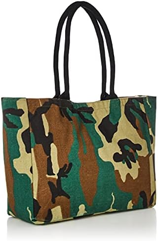 Памучен чанта в стил F с Бродирани Нашивкой на Стопанските, Военните Памук, Многоцветен