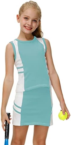 Комплект дрехи за тенис и Голф AOBUTE За момичета, Риза и Пола с Къси панталони, 4-12 години