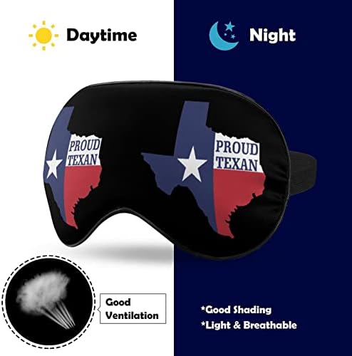 Proud of Texas Print Eye Mask Светозащитная Маска за Сън с Регулируема Каишка за Пътуване, Замяна на работата по време на Сън