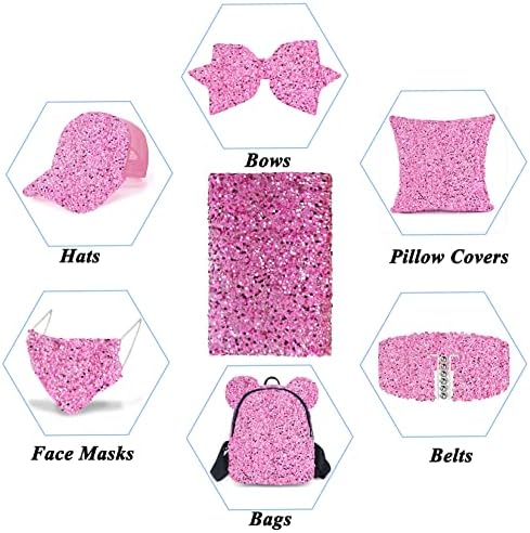 FANPROMS Розова Кърпа с пайети, 5 Ярда Нежната тъкан с пайети, Ярдовая плат с последователни блясък, кърпа за шивашки, Обратима