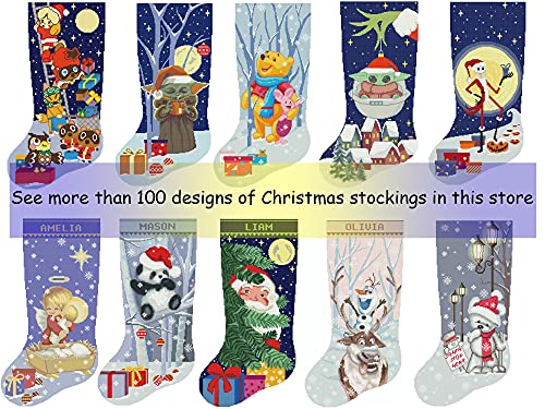 Коледни Чорапи с Рисунки на Кръстат Бод, Персонални Модерни Чорапи за Лека Празнична печат със Собствените си Ръце, Прост