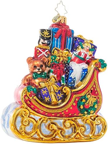 Коледна Декоративна Украса от европейския Стъкло, Ръчно изработени Christopher Radko, Надвиснали Блестящ Скъпоценен Камък