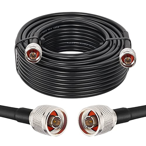 MOOKEERF KMR240 Кабел N Male-N Male 50 метра, кабел N-тип с малки загуби, N-Штекерный кабел N-Коаксиален кабел за Свързване, 50-Омный Коаксиален кабел за удължаване с N-штекерным коне?
