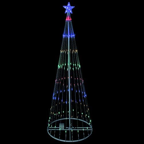 Украса на Коледната Елха на Конус шоу на LED МЕТАЛ Northlight 9' Осветено Настилки, Multi