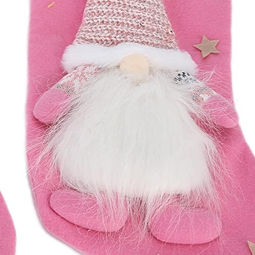 GLOGLOW 2 бр. Коледни Чорапи, 3D Джуджетата на Дядо Коледа Чорапи Розови Панталони Санта Чанта Стил Висящи Украшения за Семейството Коледна Украса Коледен Герой Празнич