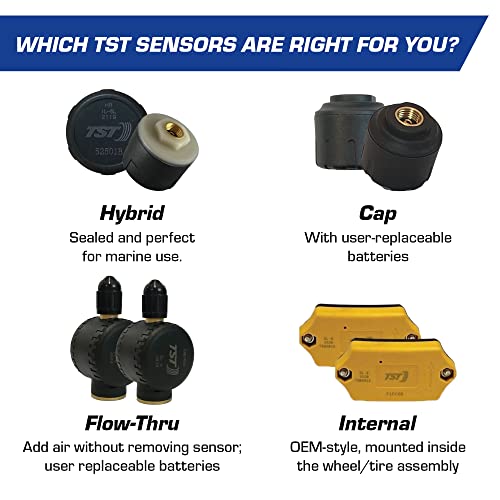 Система за контрол на налягането в гумите TST 507 4 датчици за поток и цветен дисплей за метални пръти клапани от Truck System