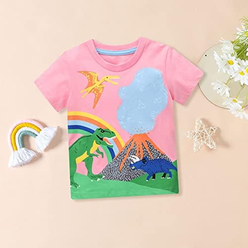 Тениски с къс ръкав за малки момчета и Момичета, Памук Случайни Летен топ с кръгло деколте и Забавен Дизайн