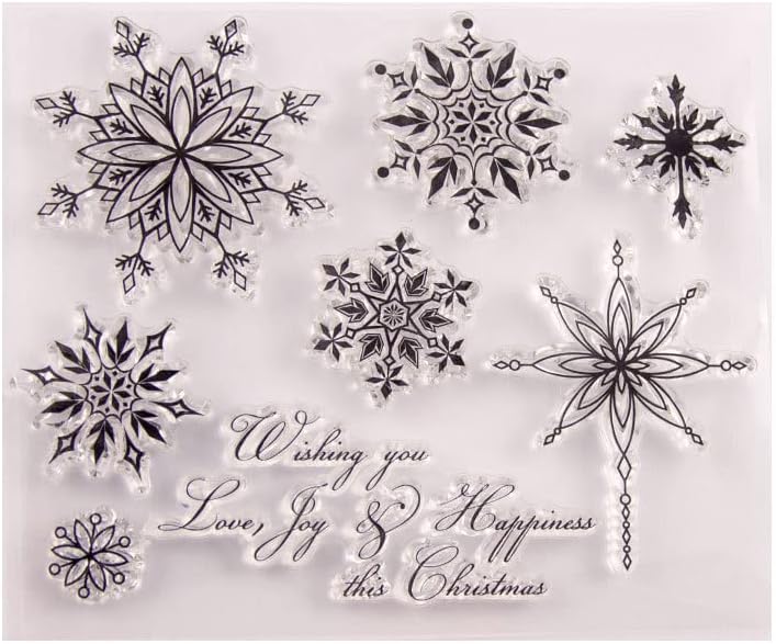 ZFPARTY Снежинка на Щанци за Изрязване на Хартия Прозрачни Орнаменти Ръчно изработени Подаръци Гумен Печат за Картички САМ Scrapbooking