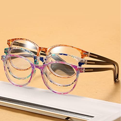 Очила за четене Синя Светлина, Блокиране на Пружинни панти, Очила за четене с компютър, очила с антирефлексно покритие за мъже и жени (Цвят: 1, размер: + 1,5)