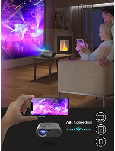 YTYZC V50 Преносим проектор 5g Mini Smart Real 1080p Full Movie Proyector 200Led Проектор с голям екран (Цвят: D)