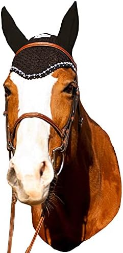 Шапка за езда на висшата мода с кристали - Пони Цвят - черен, размер - пони