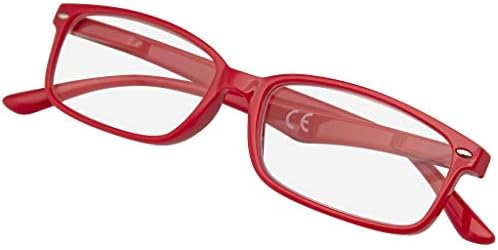 Очила Emblem Eyewear Очила за четене Мъжки Женски Класически Ридеры Унисекс с Пружинным тръба на шарнирна връзка (Червен,