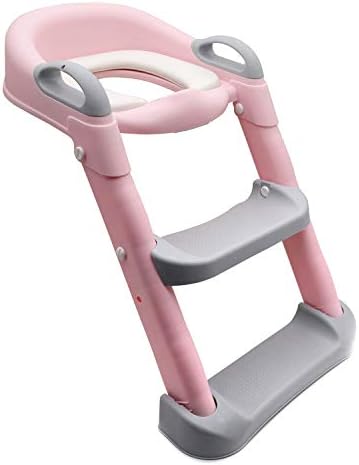 XKMT - Розово столче За Приучения Дете На гърне, Стъпало на Стълбата, Стол за Момичета-Тоалетна, Симулатор за баня за бебета