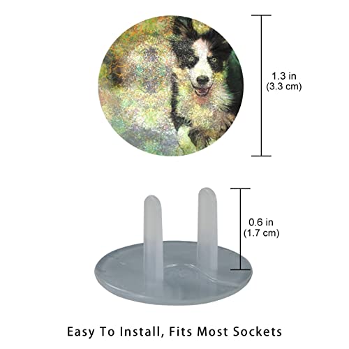 Капачки за контакти с шарките на кучешки хубаво тичане, 24 опаковки - Защитни капачки за контакти, за деца – Здрави и устойчиви