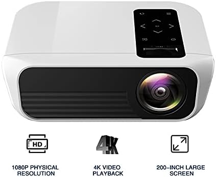 Проектор LDCHNH Full 1080p, 4k 5000 Лумена Cinema Proyector в прожектор, Съвместим с USB AV с подарък (Размер: версията за