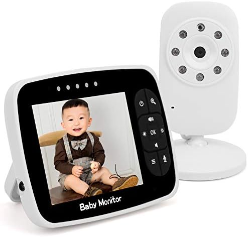 Детска камера за Сигурност, следи бебето Видео на бебето следи Безжичен има бебе монитор с 2-кратно увеличение, за да разговаряте с детето си (Американски стандарт (1