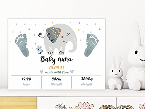 Свидетелство за раждане в болницата | Плоча с обявяването на раждането на детето под формата на Слон с размери 8 x 11 инча