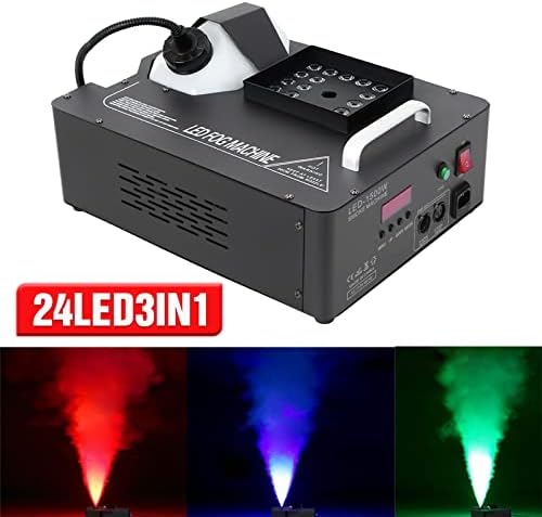 DONNGYZ Fogger Противотуманная димна машина Безжично дистанционно управление RGB 3 в 1 24 LED DJ Панорамен ефект Оттичане