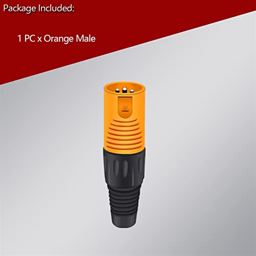 RFXCOM 3PIN X L R Тел Конектор Мъжки/женски Мъжки Пластмасова обвивка Микрофон Високоговорител XLR Конектор 6 цвята, 1 бр. (Цвят: 1xM-Оранжево)