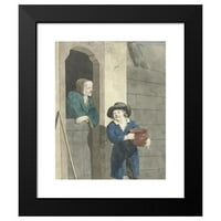 Barthautz Black Modern Musemer Museum Art Print, озаглавен - Момче с гърне с жена, облегнала на долната врата