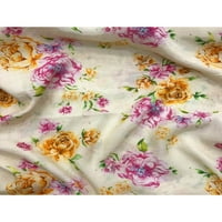 Sonakshi Fashion White Printted Flable Flower Velvet Wide Coundles за шиене, край двора