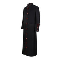 Giligiliso Mens Cotton Outwear Jacket Coat Pastor's Clothing Medieval Stage Attire Retro Robe с дълъг ръкав бутон нагоре Пастор на пастора