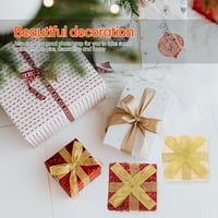 Frcolor Коледна декорация на подарък Bo Tree Partypresent Wrapped Mini Bo Ornements Figrine Gifts Glitter Holiday Sequin Supps