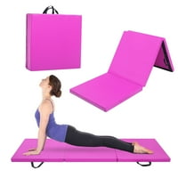 6'x2'x2 Трикратен гимнастика йога постелка с ръчна катарама лилава