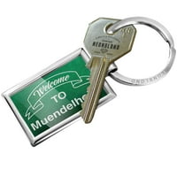 Зелен знак Keychain Добре дошли в Muendelheim
