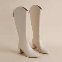 Jsaierl Knee High Boots for Women Gogo Boots 70 -те ботуши, кожени ботуши с коляно коляно с високо платформа ботуши, модни дълги кокетни високи ботуши за есен за есен