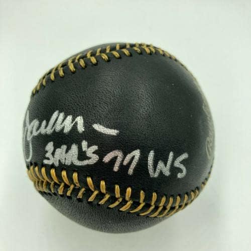 Реджи Джаксън 1977 Световните серии 3 Хоумранит Бейзбол с Автограф Питчеров JSA - Бейзболни топки с автографи