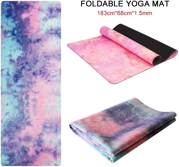 Килимче за йога от естествен каучук KJHD, оцветени в вратовръзка, 1,5 мм, цветен замшевый Противоскользящий подложка за фитнес,