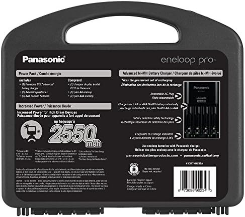 Захранване с голям капацитет Eneloop Panasonic K-KJ17KHC82A pro, предварително заредени nimh батерии 8AA, 2AAA и BK-4HCCA12FA